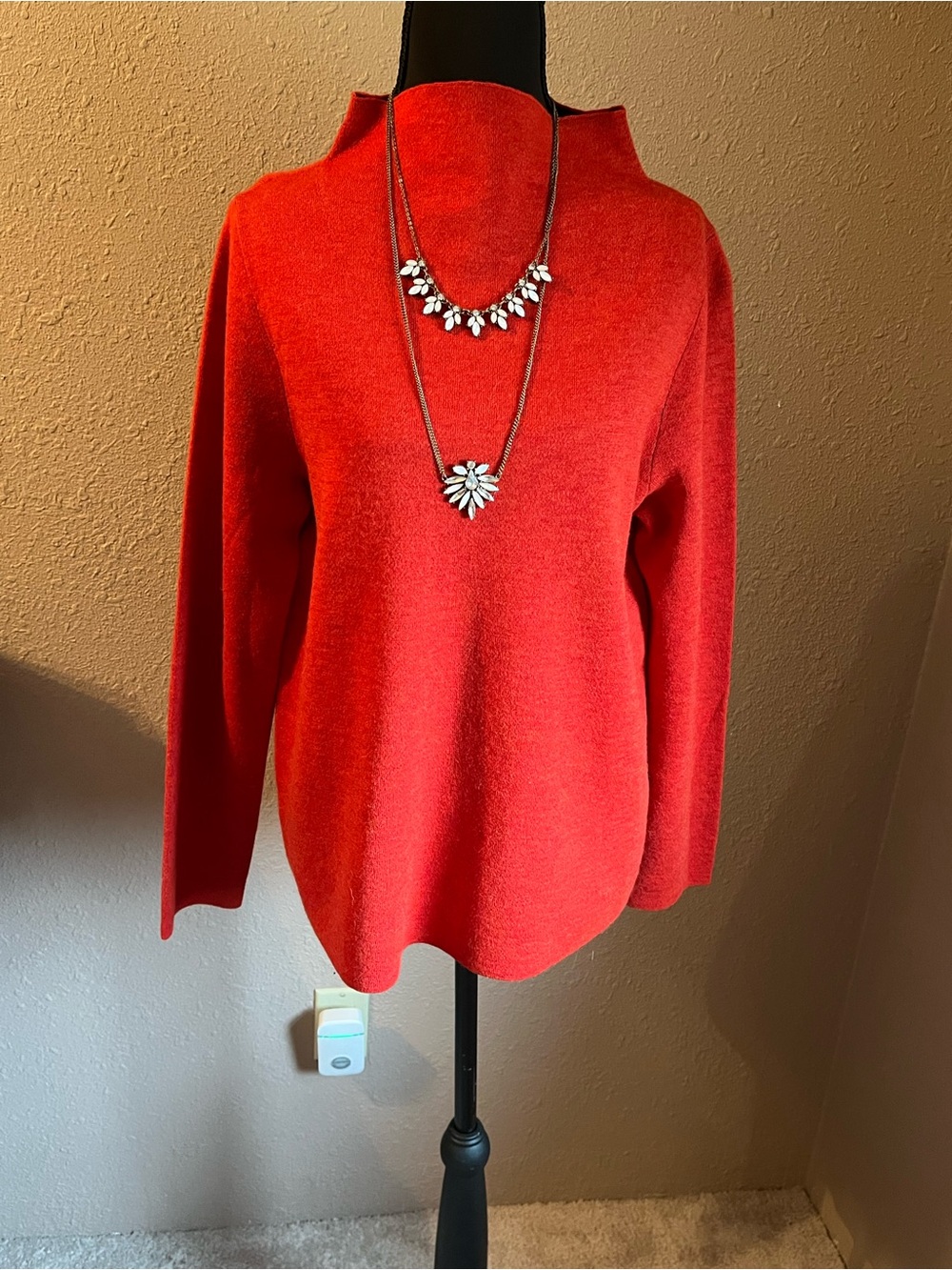 Eileen Fisher Women's Knit Mock Neck Sweater merino wool alpaca small